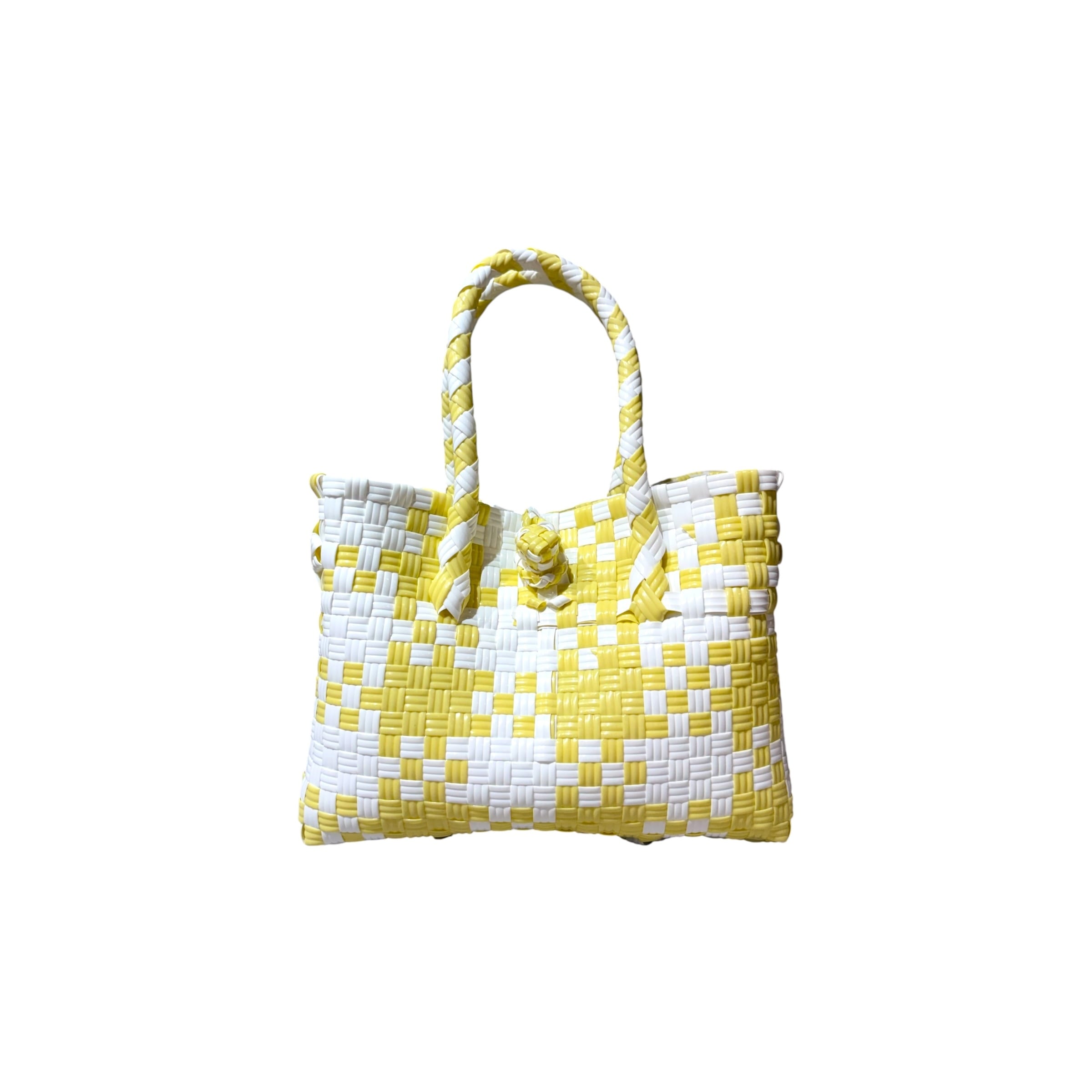 MINI BAG - LEMON & WHITE / SHORT HANDLE / XS