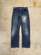 Skull design denim pants