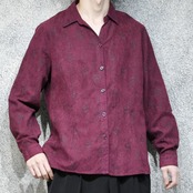 flower embroidery fake suede shirt