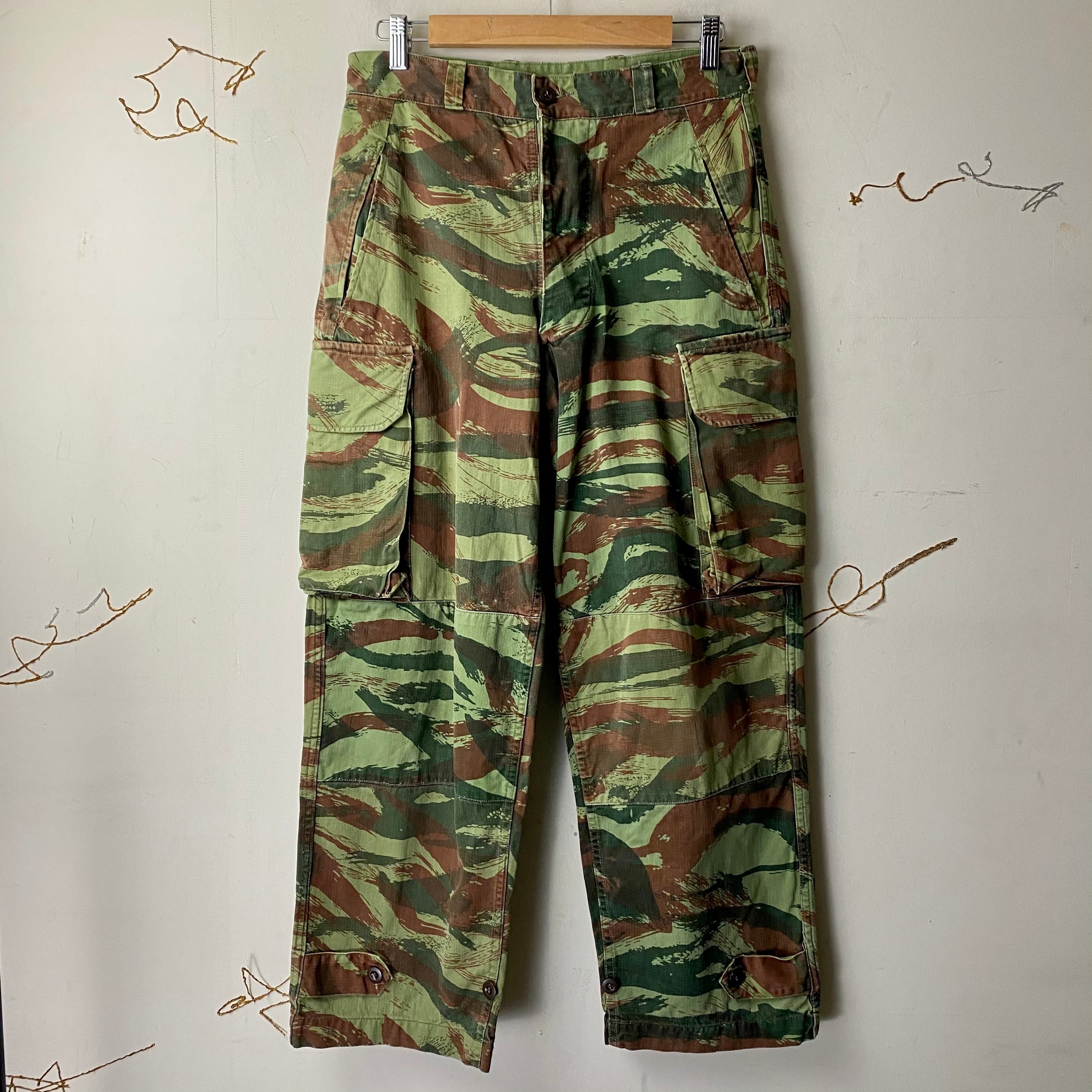 vintage 1960's french lizard camouflage pattern cargo pants vintage 1960's french lizard camouflage pattern cargo pants