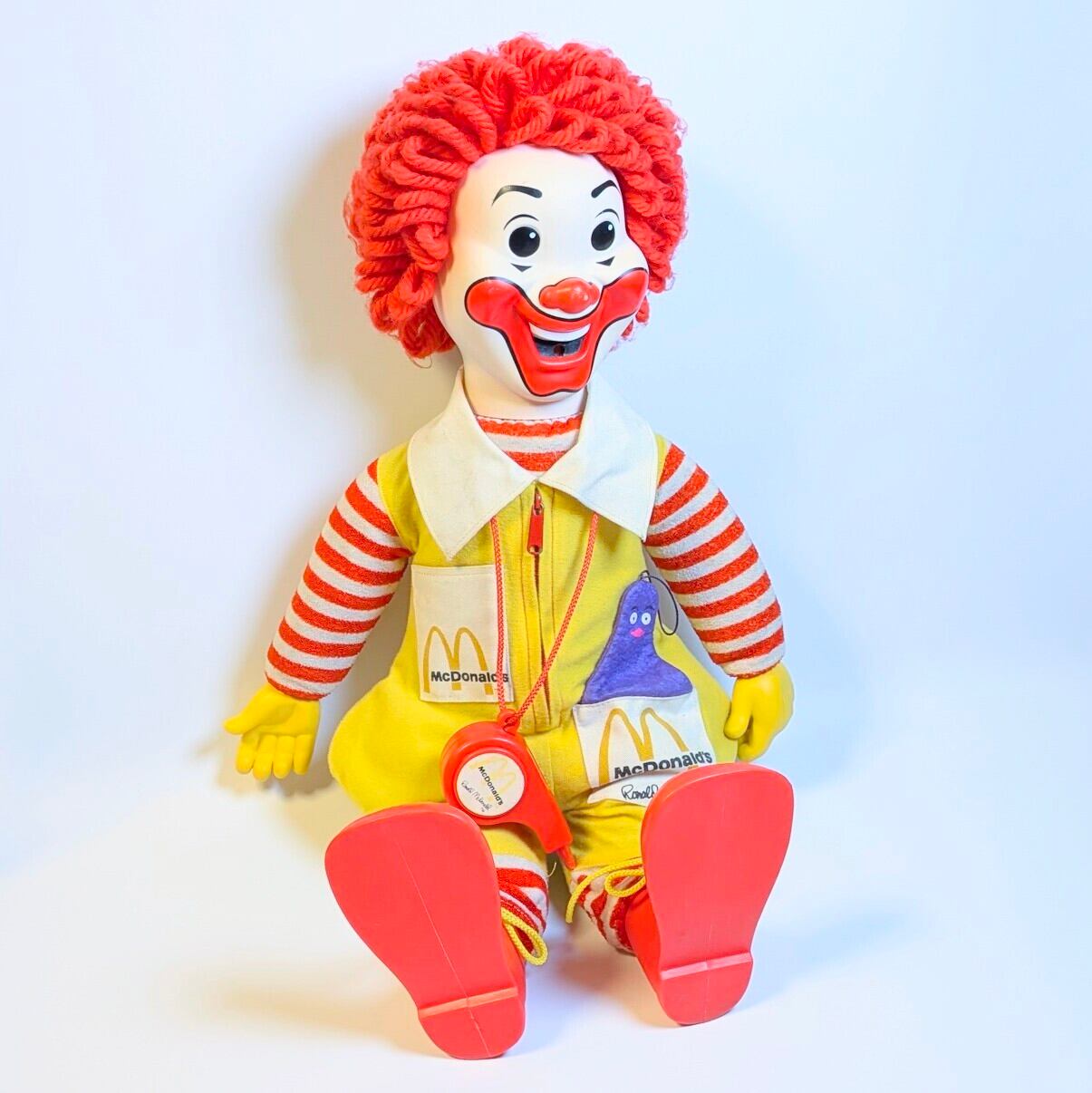☆VINTAGE1978☆【 McDonald's（ マクドナルド ） 】『 Ronald McDonald / ロナルド・マクドナルド ホイッスルドール 』Plush Toy / プラッシュ / ぬいぐるみ 〚アメリカン雑貨 アメトイ〛