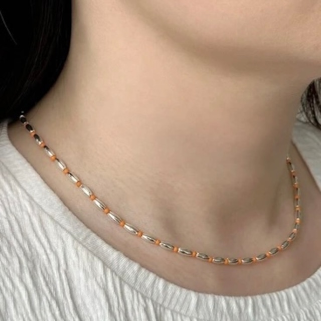 colorbeadssilvernecklace