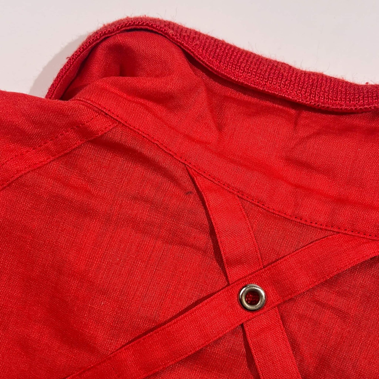 リネン混 伊太利屋 イタリヤ デザイン ジャケット ブルゾン 9A2/レッド系 レディース レトロ ビンテージ