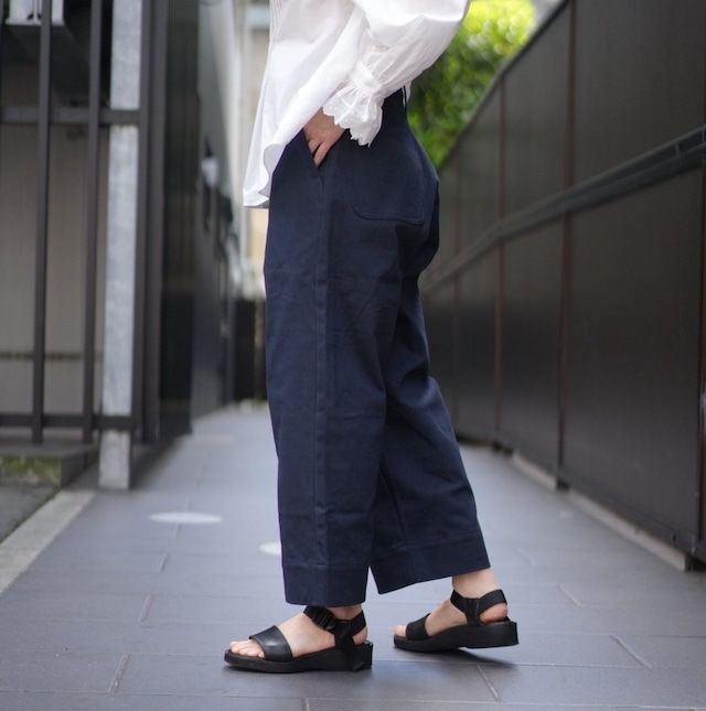 TUKI(ツキ) Short Short Wide Work Katsuragi Drill  navy blue