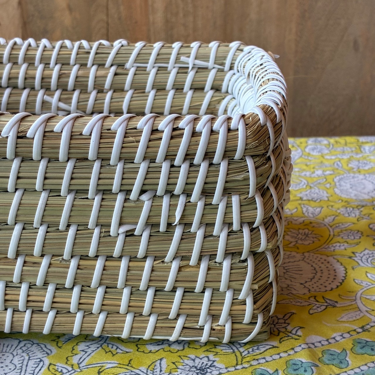 Bangladesh Seagrass Rectangular Basket M　バングラディッシュ　シーグラスレクタングルバスケット　M　カゴ　収納　小物収納