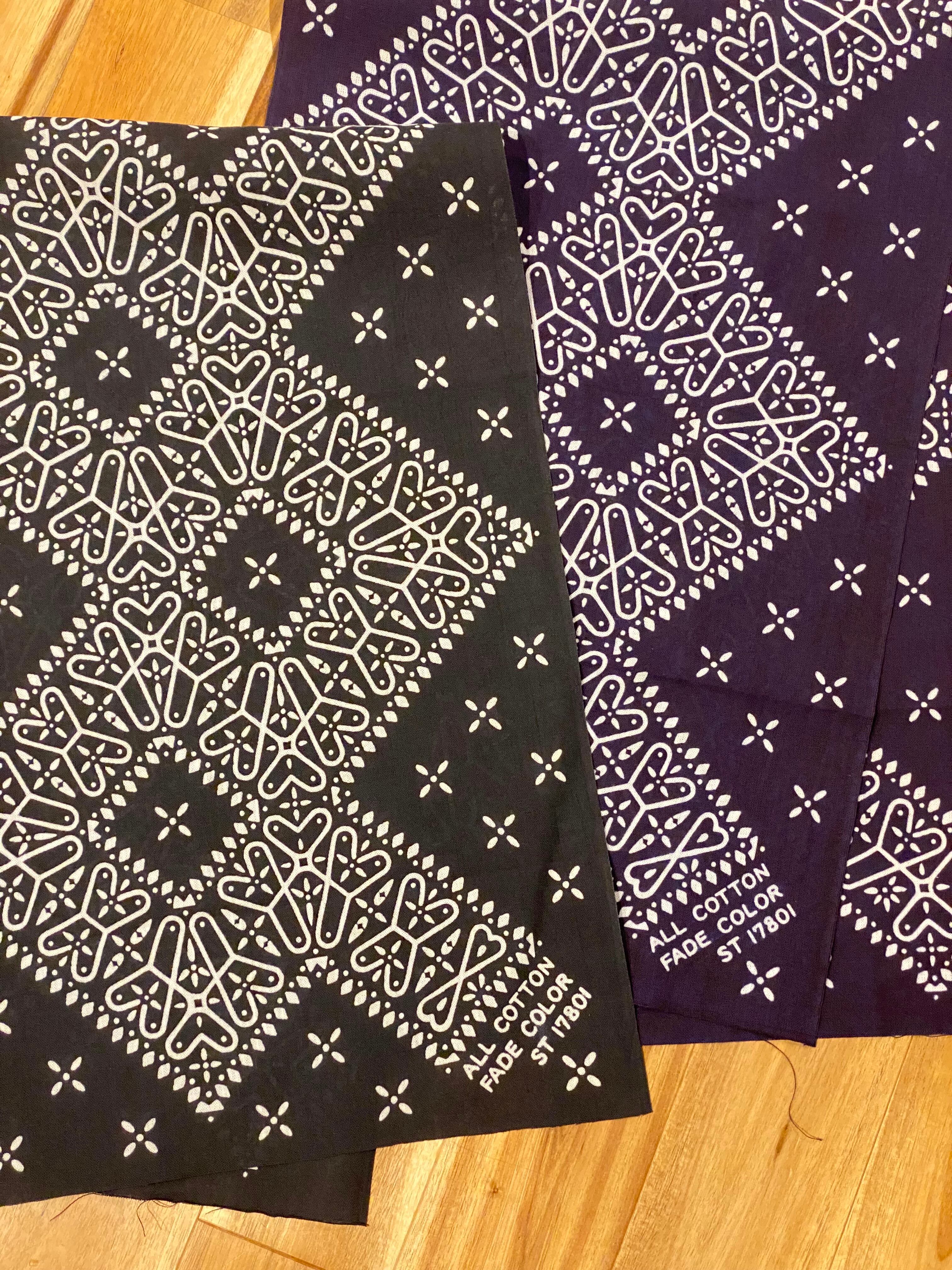 注染手ぬぐい／ST17801 紺【クロスバンダナ2.0】スゲーテキスタイル