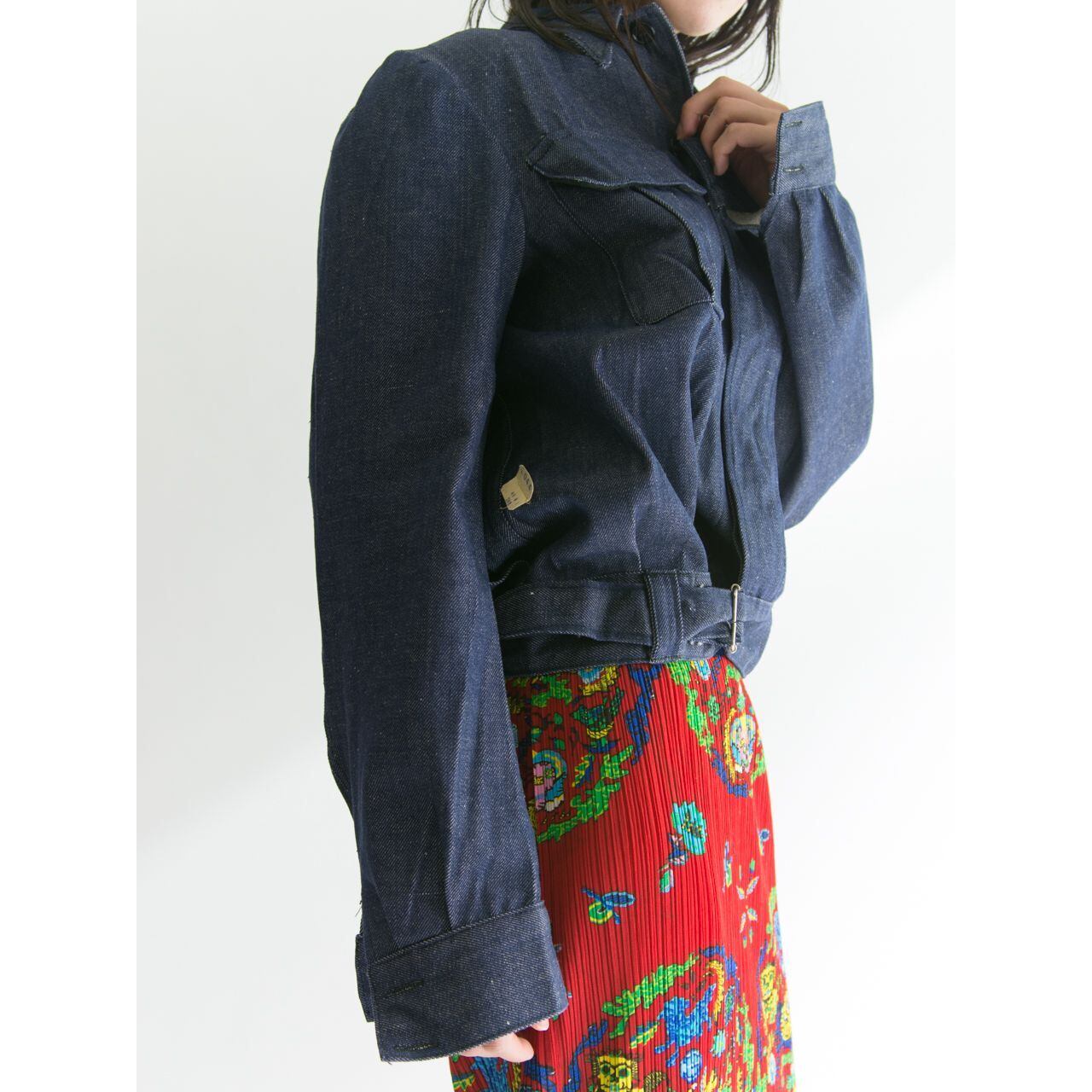 Dead stock】70's Italian navy denim jacket（デッドストック
