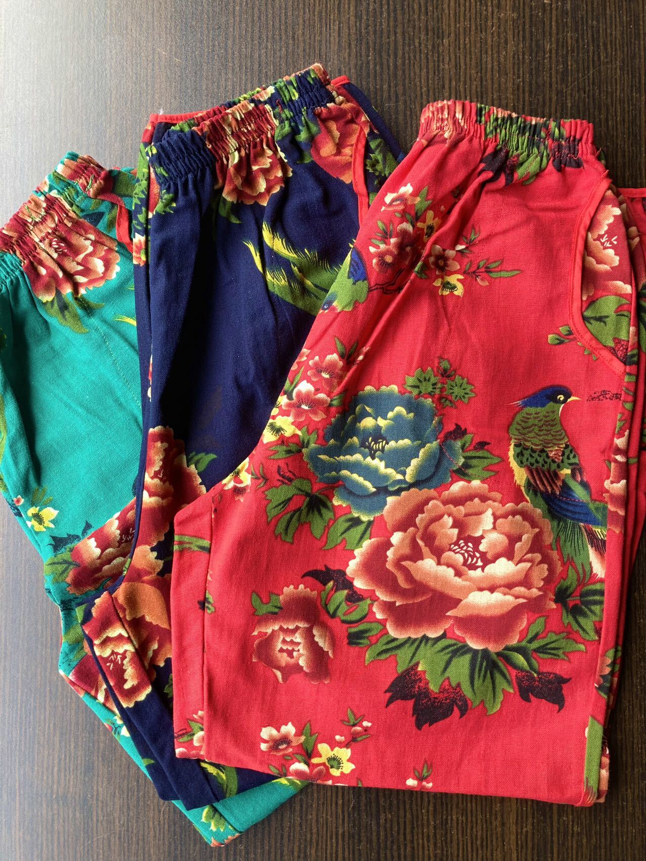 【美品】IENA UNTITLED COイエナ　花柄パンツ　総柄　刺繍　赤 東北大花布カンフーパンツA | 大棗商店 Natsume store