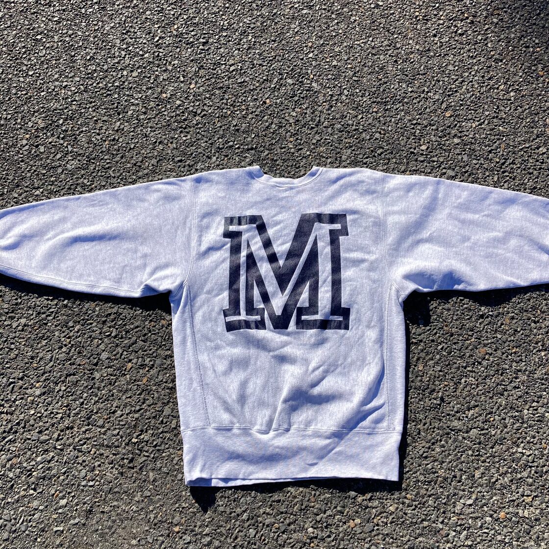 90s Champion 三段バックプリントXLサイズリバースウィーブ 刺繍タグ