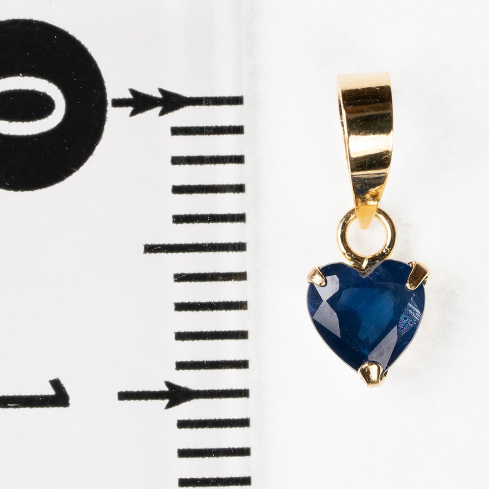 9月の誕生石/宝石質】サファイアハートカット ネックレス(K18/14kgf