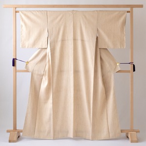 本場結城紬　縞の模様　袷着物【未使用品】