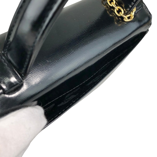 Yves Saint Laurent イヴ・サンローラン ショルダーバッグ ブラック YSLチャーム レザー 2WAY vintage ヴィンテージ オールド gmjhfk