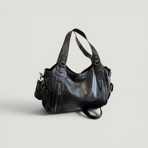 Utility Shoulder Bag フェイクレザー ブラック kmb5
