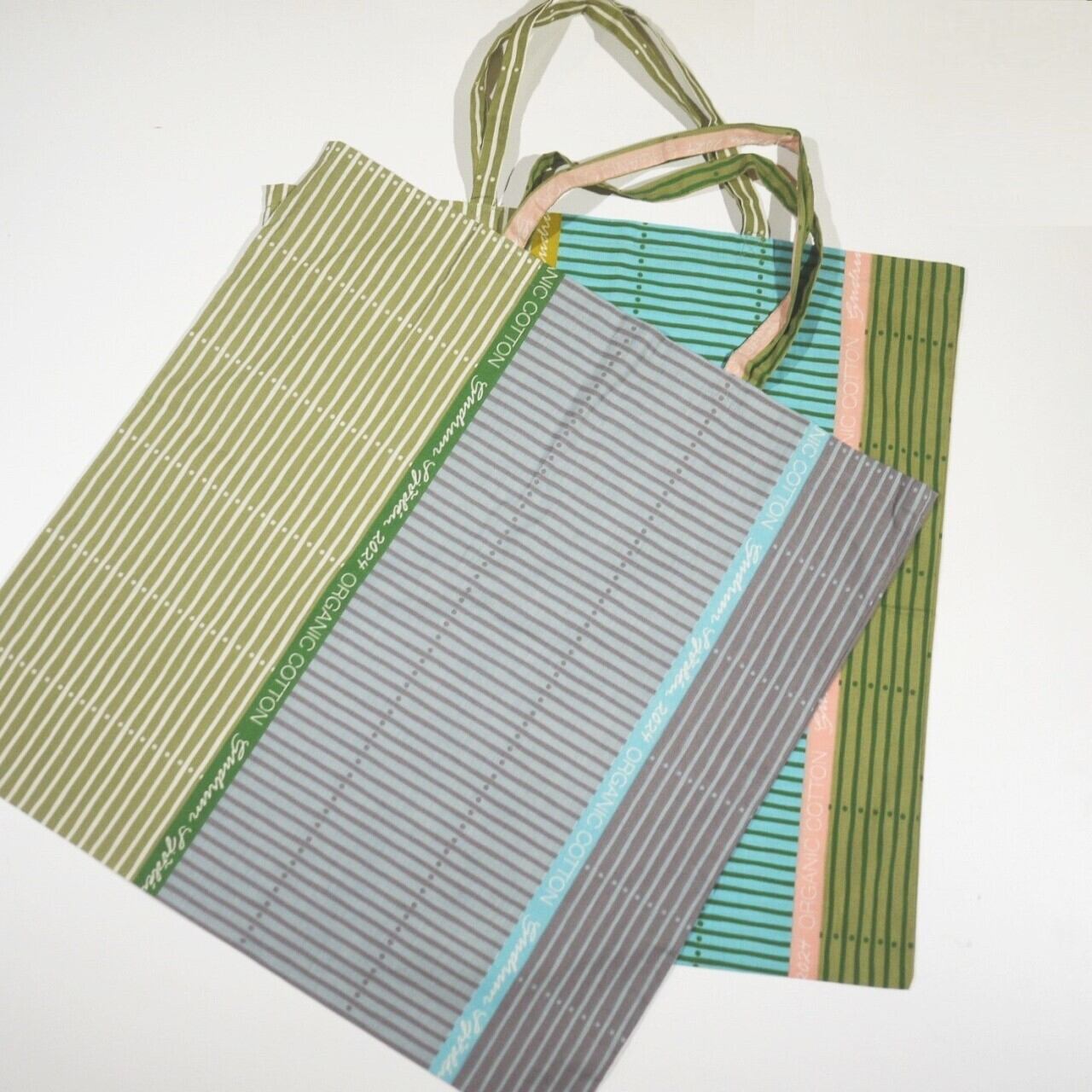 Gudrun Sjödén エコバッグ ショッパー ストライプ大 北欧