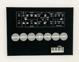 Stitch Dog / embroidery analog synthesizer cabinet -moog + waveform-