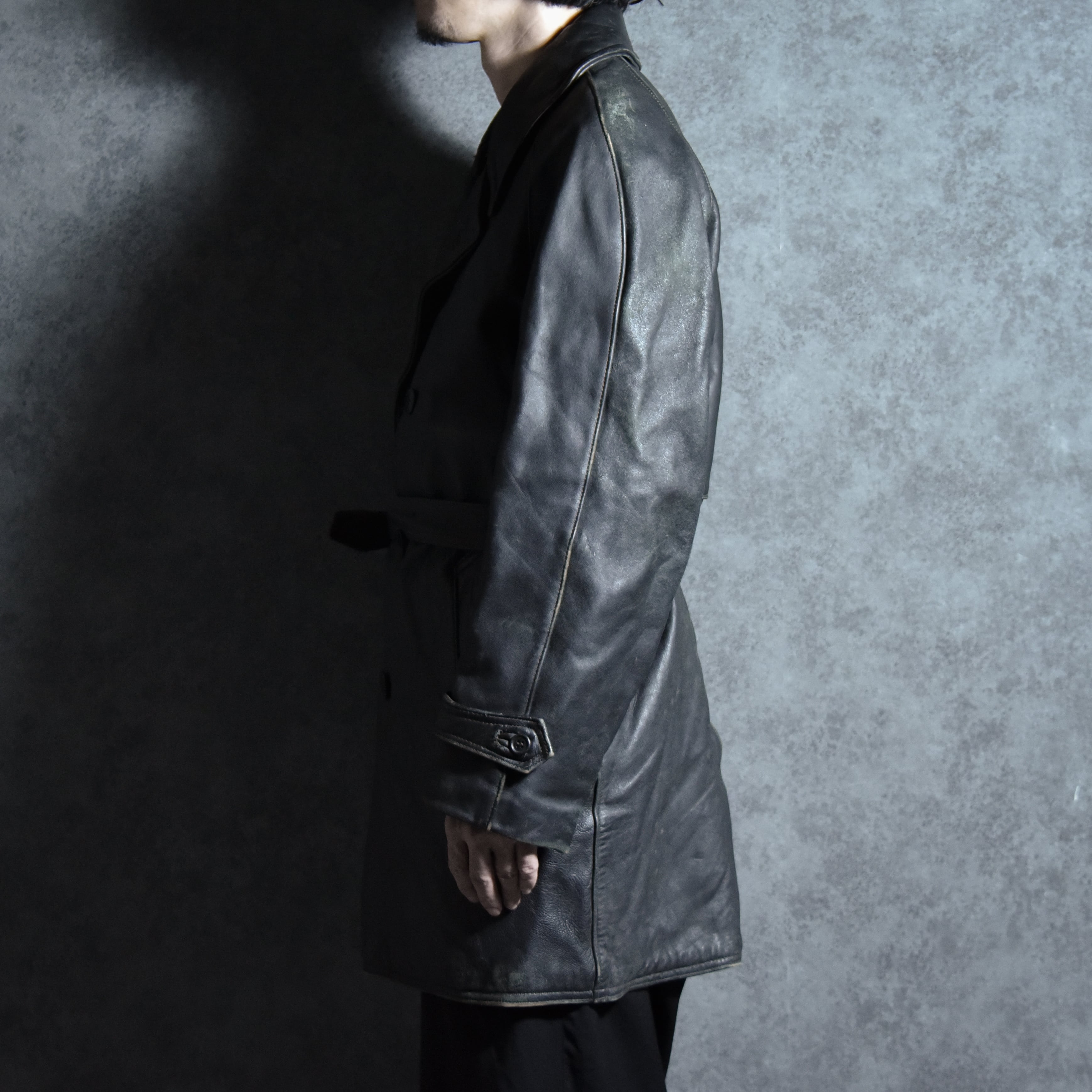 70s French Army Leather Coat フランス軍 レザー コート | mark