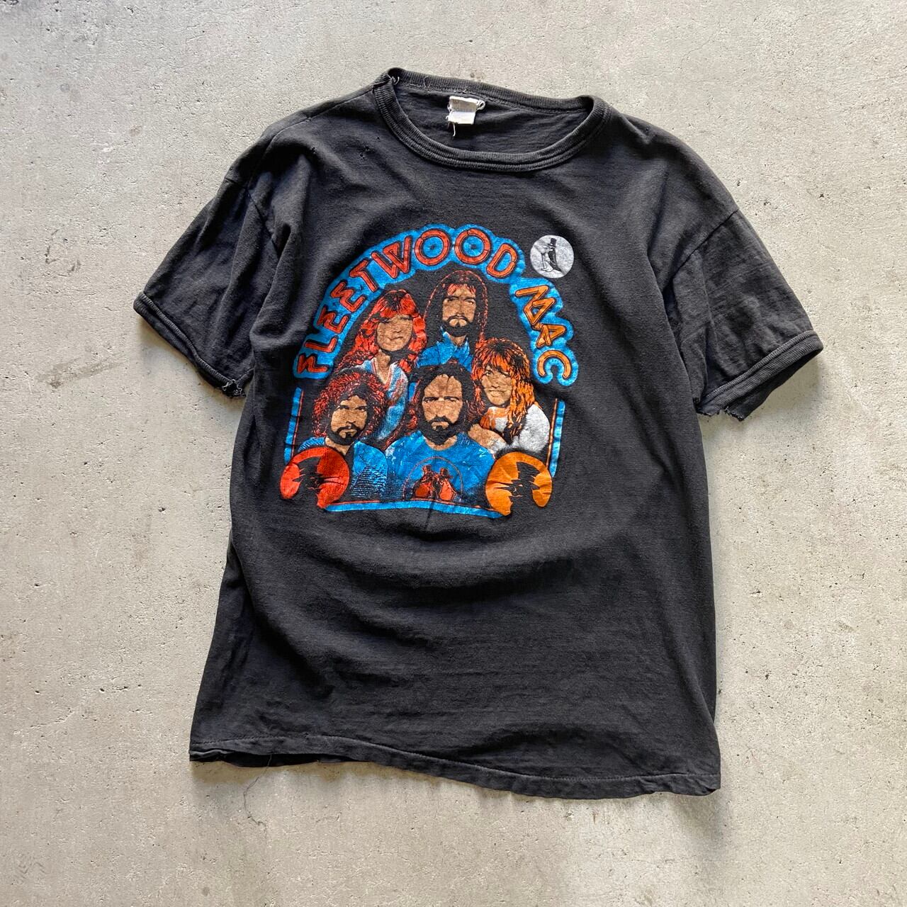 70年代 パキ綿 FLEETWOOD MAC フリートウッド・マック バンドTシャツ メンズM相当 古着 フェードブラック 墨黒 バンT 70s  ヴィンテージ ビンテージ【Tシャツ】【VTG】【VC】【SS2207-30】 | cave 古着屋【公式】古着通販サイト