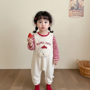 【BABY】可愛いドッグ柄サロペット＆シャツ