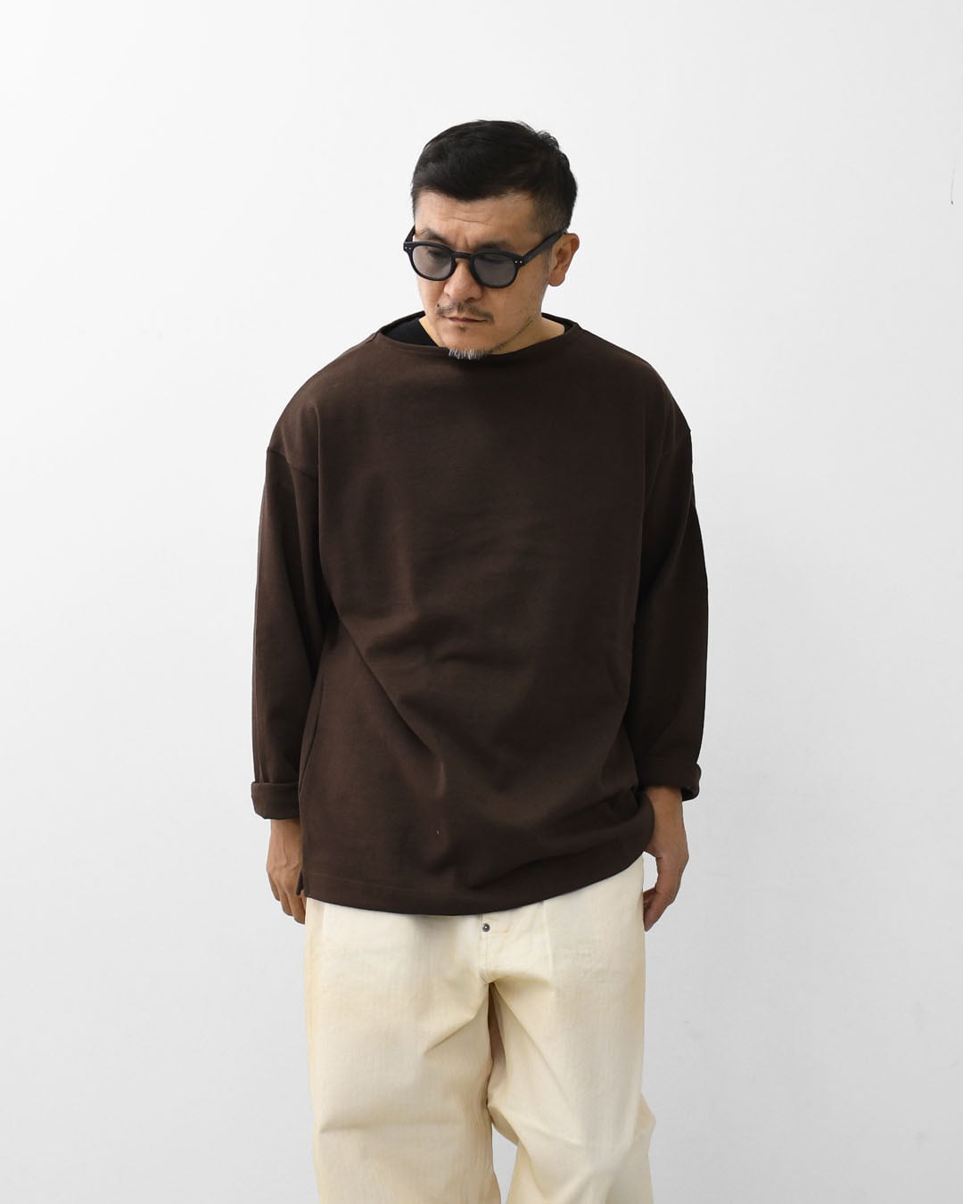 T5！ 仏製 セントジェームス ウエッソン チョコレート バスクシャツ 無地 SAINT JAMES [20JC OUES LOOSE SOLID - CHOCO] [20jcls-choco] セント