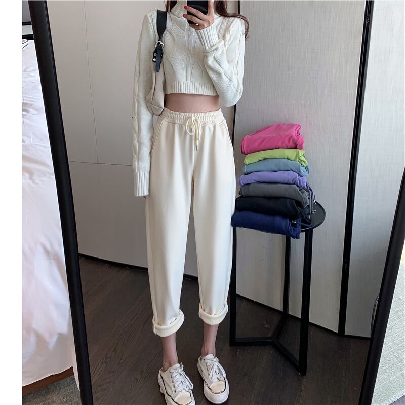 ニットパンツ ベルベットロングウェスト オータム 秋物 ウィンター 冬物 ブラックストロベリース4255543808