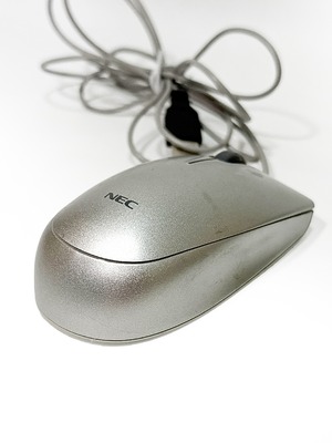 NEC USB光学式マウス 有線 3ボタン ケーブル長約180cm シルバー MSU1218 動作品