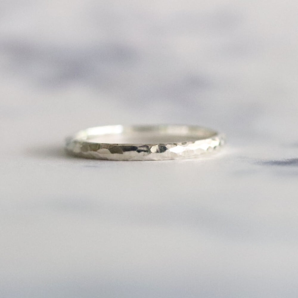 ゆるり　ざらざら槌目の甲丸リング 槌目 甲丸 シルバーリング 7.5～29号 指輪 メンズ レディース シルバー