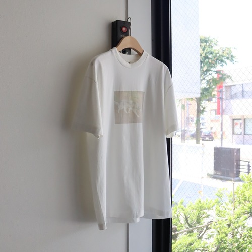 awasa " 米綿空紡天竺  フォトTシャツ( WHITE B柄 )"