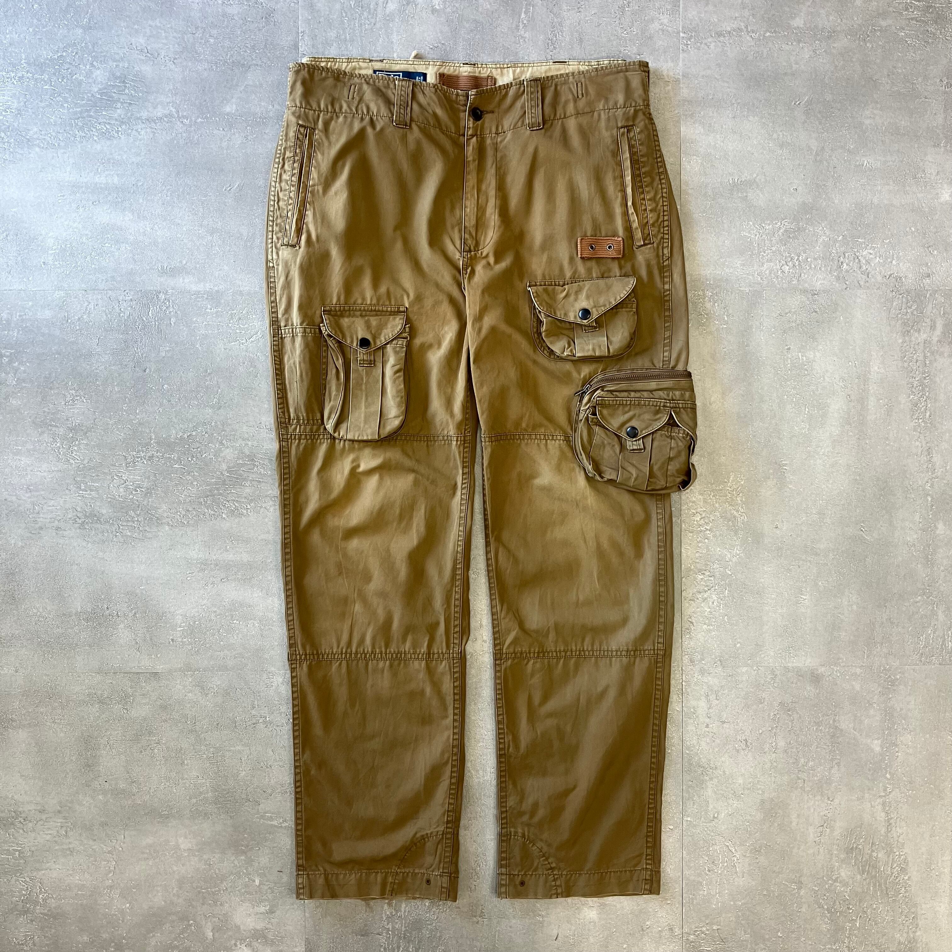 《実寸w38l31》ポロラルフローレン 90s ギミックパンツ マルチポケット サイドアジャスター No.1492