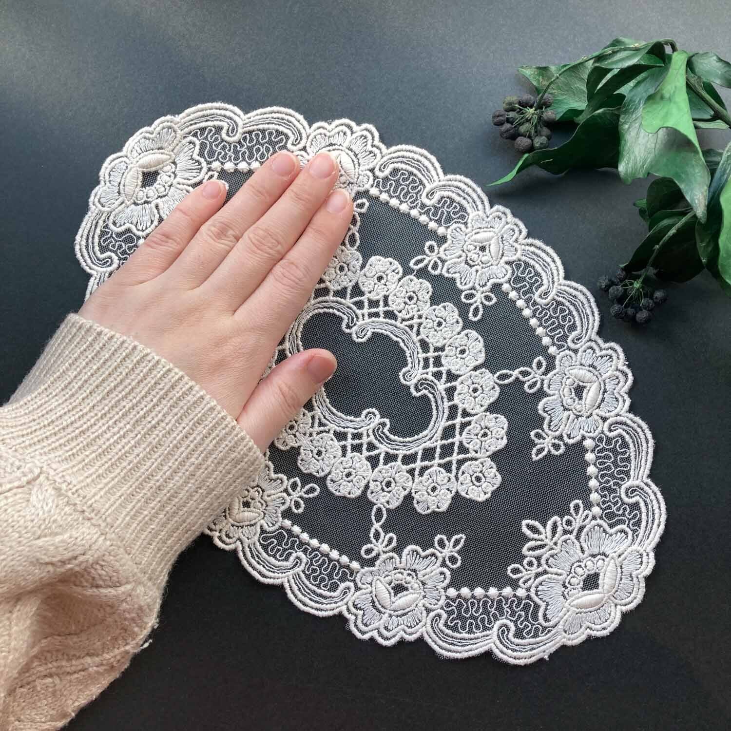 大きな雲型オーバルチュールレース | Dua-アクセサリーパーツショップ