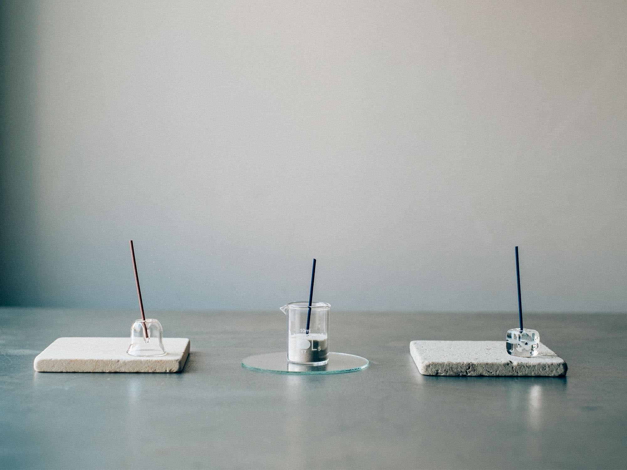 ガラスのお香立て アイス・天然石セット | ハリオサイエンス公式通販