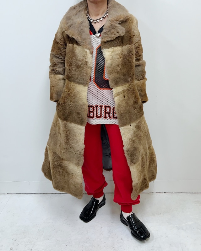 70s〜80s vintage kangaroo fur pacthwork coat