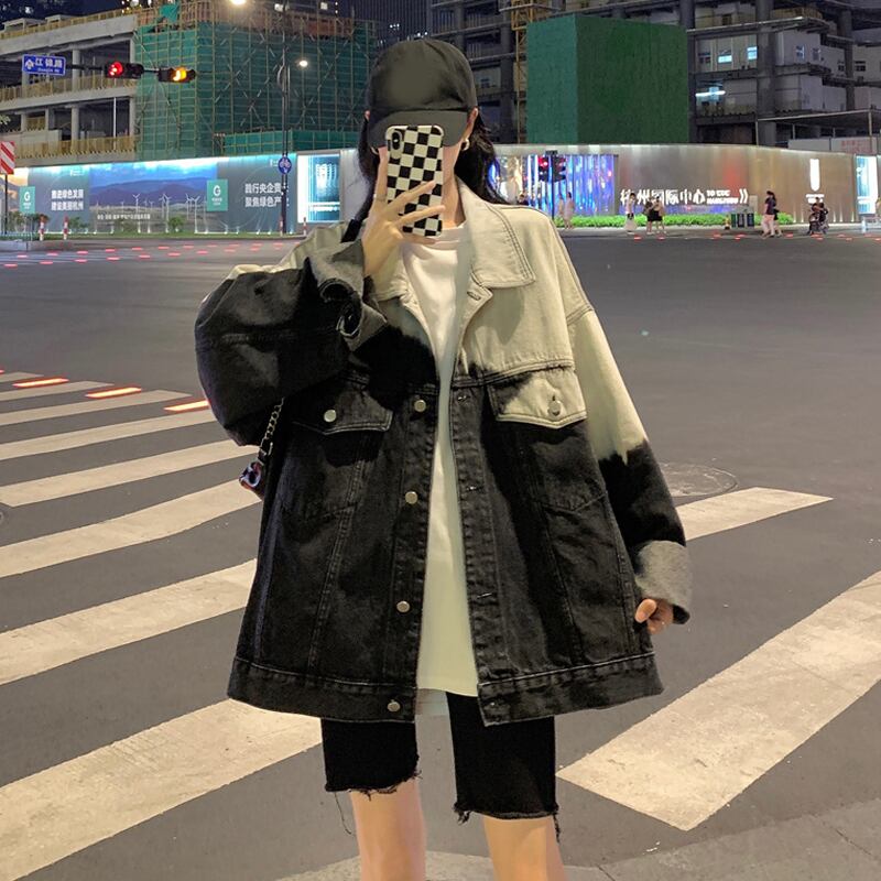 ジャケット ルーズスプリングオータムスタンダードスタイルトップス ロング レトロ 春物 秋物 試着室31156876587