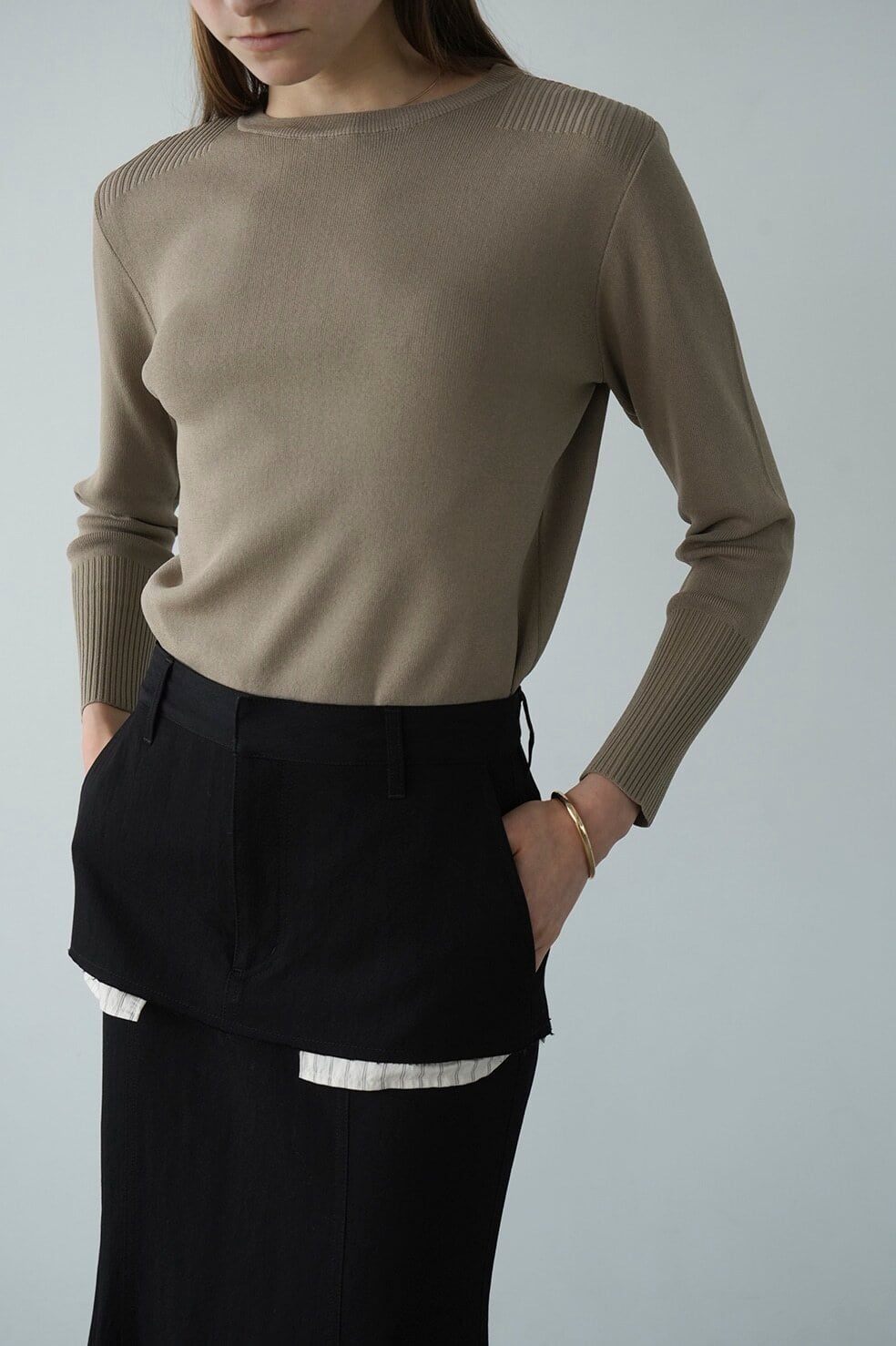 CLANE(クラネ) BASIC COMPACT KNIT | サウスオレンジ｜メンズ