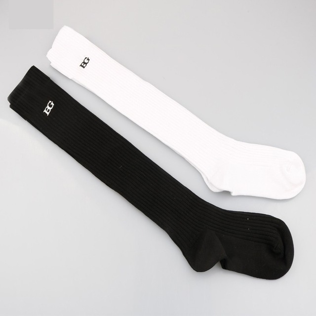 シンプル　リブハイソックス