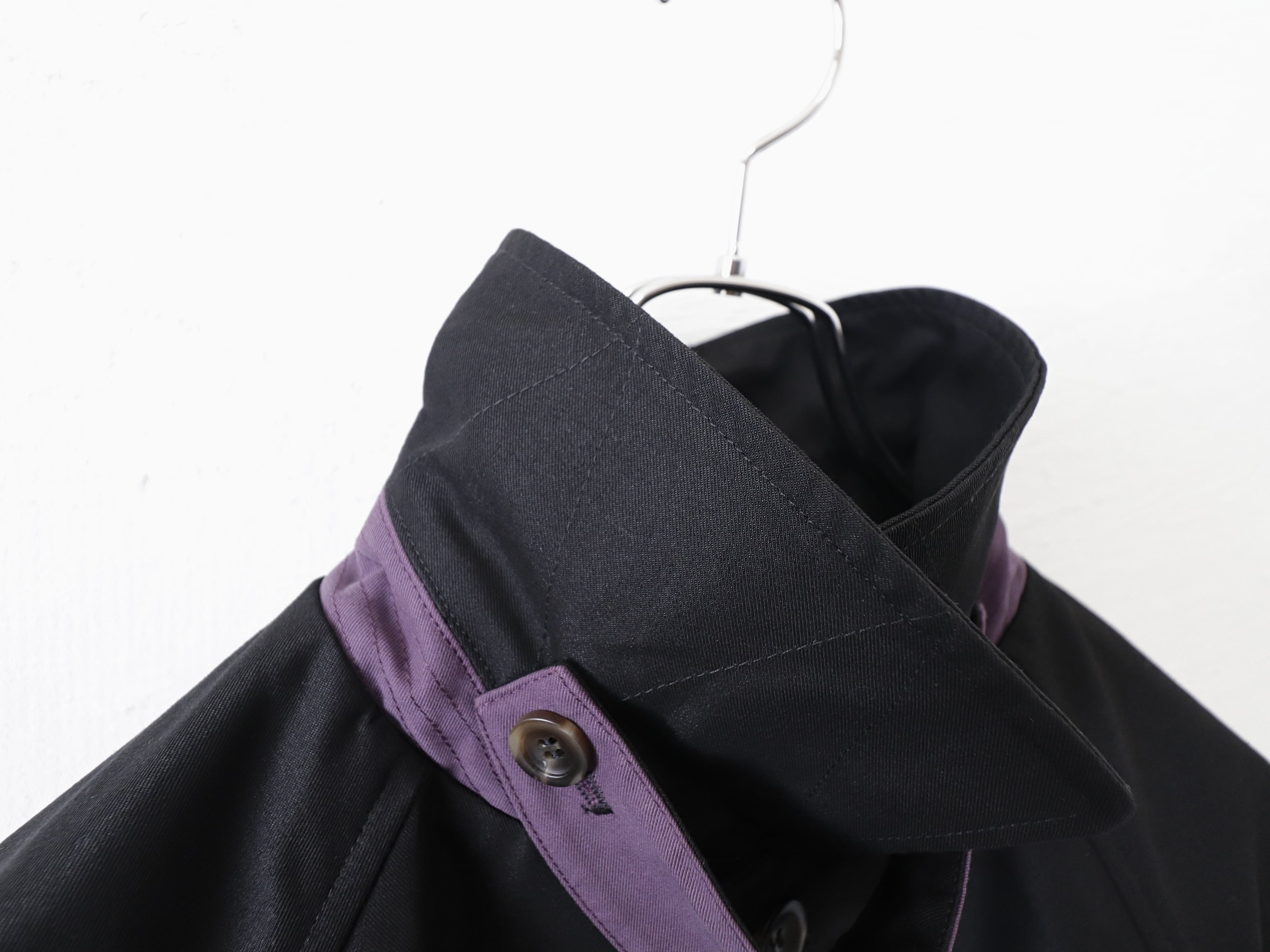 KELEN / BAL COLLAR COAT“GRAVES 2TONE” - BLACK ケレン / バルカラー