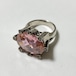 Vintage Huge Pink Bijoux 925 Silver Ring