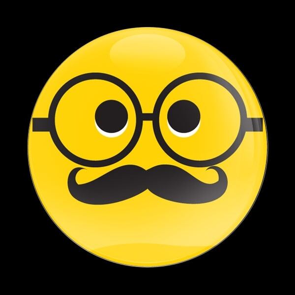 ゴーバッジ(ドーム)（CD1029 - EMOJI MUSTACHE GLASSES） - 画像1