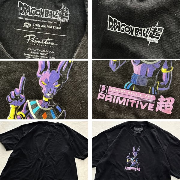 1点物◇ドラゴンボール超×プリミティブ黒コラボプリントTシャツ古着