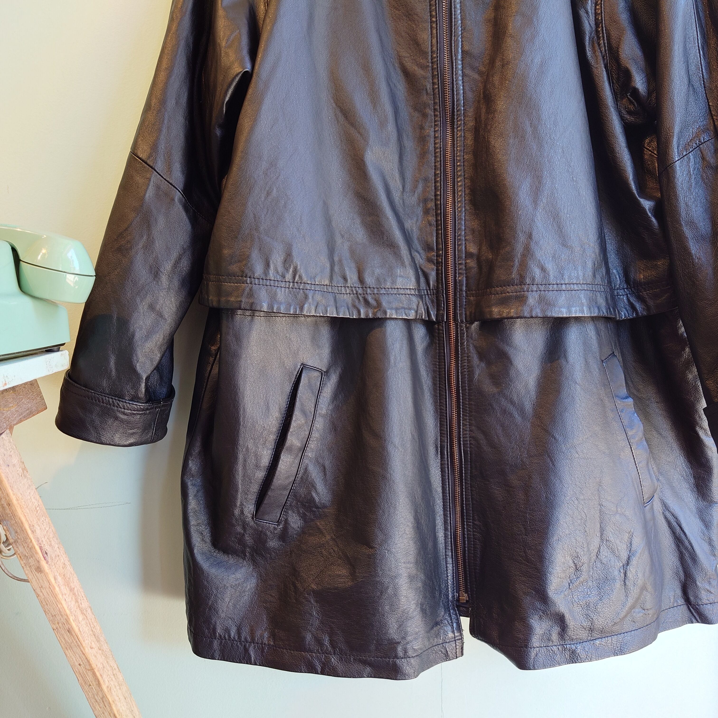 VENEZIA vitale 90s vintage レザーコート レザージャケット ファー