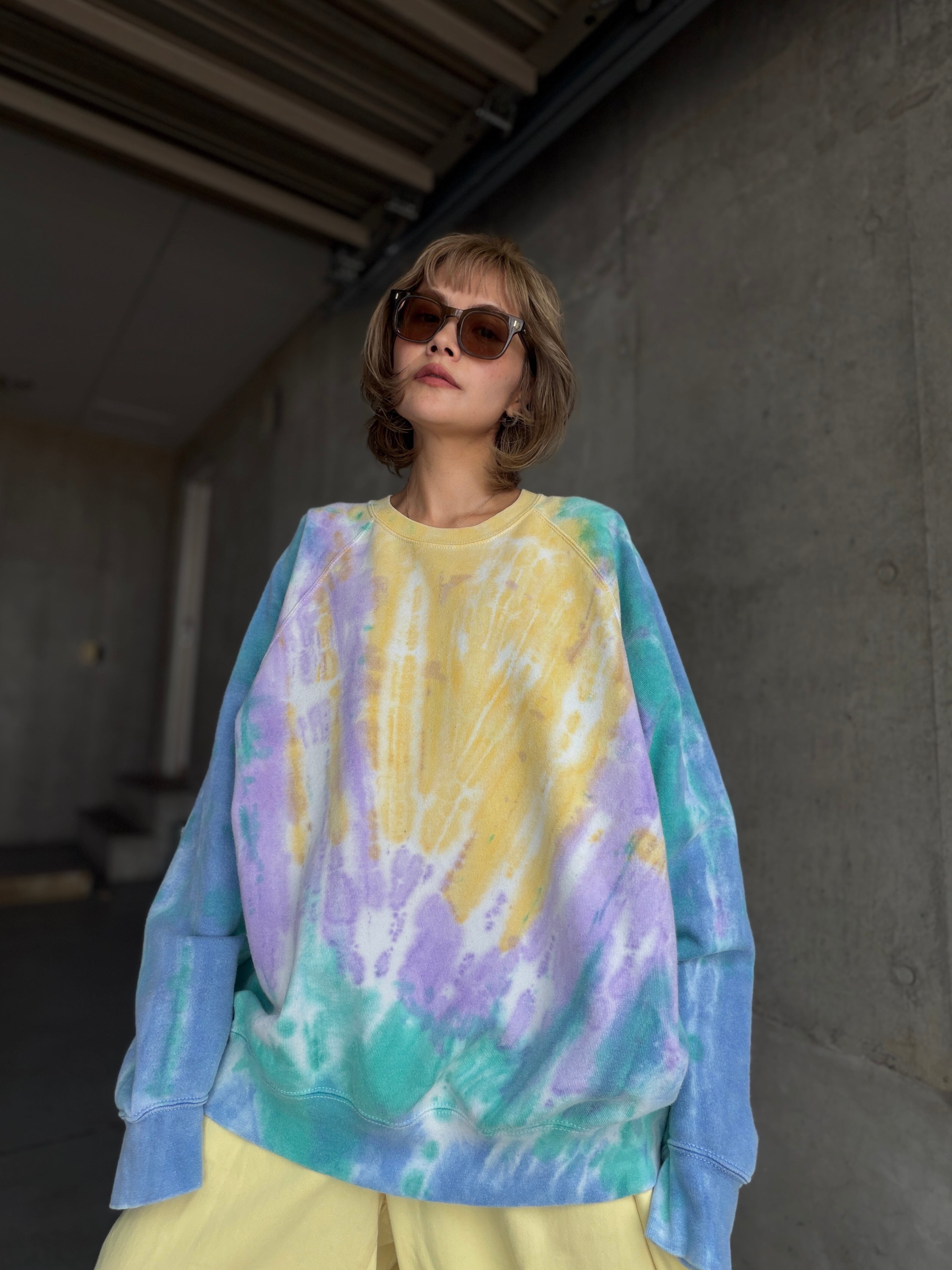 (CS2537)FRUIT OF THE LOOM tie dye sweat made in morocco