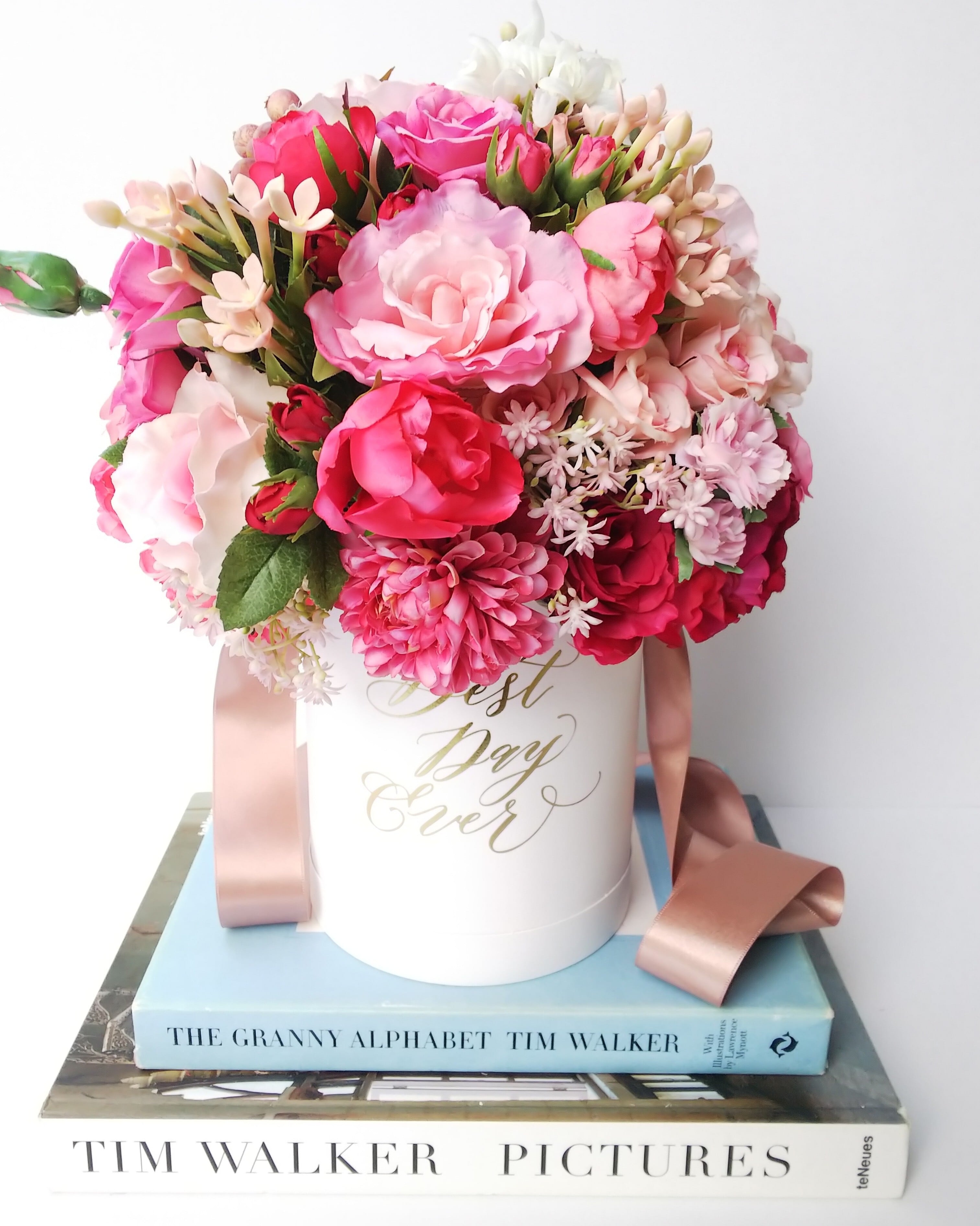 【値下げ可】ウェディングブーケ ピンク フープブーケ 3月14日まで特別価格”可愛いピンクのフープブーケ／ウェディングブーケ