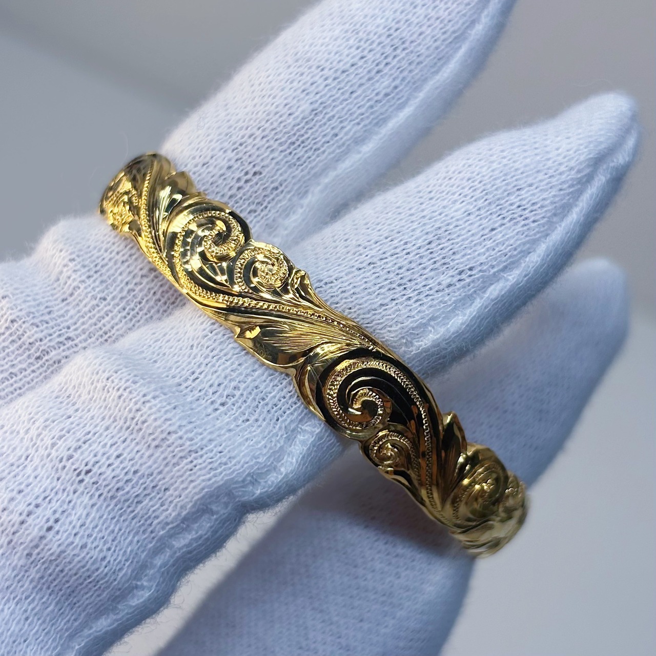 ハワイアンゴールドバングル(プルメリア&カレイキニ)