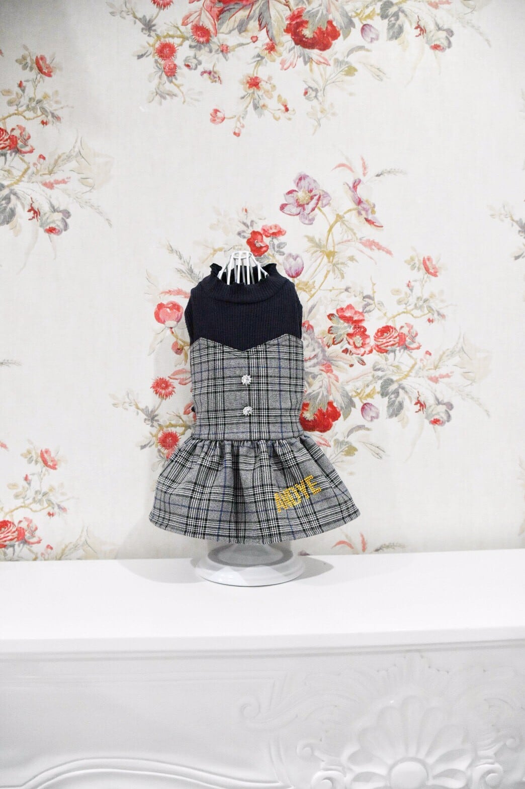 ラインストーンチェックワンピース S-XL.DS.DM