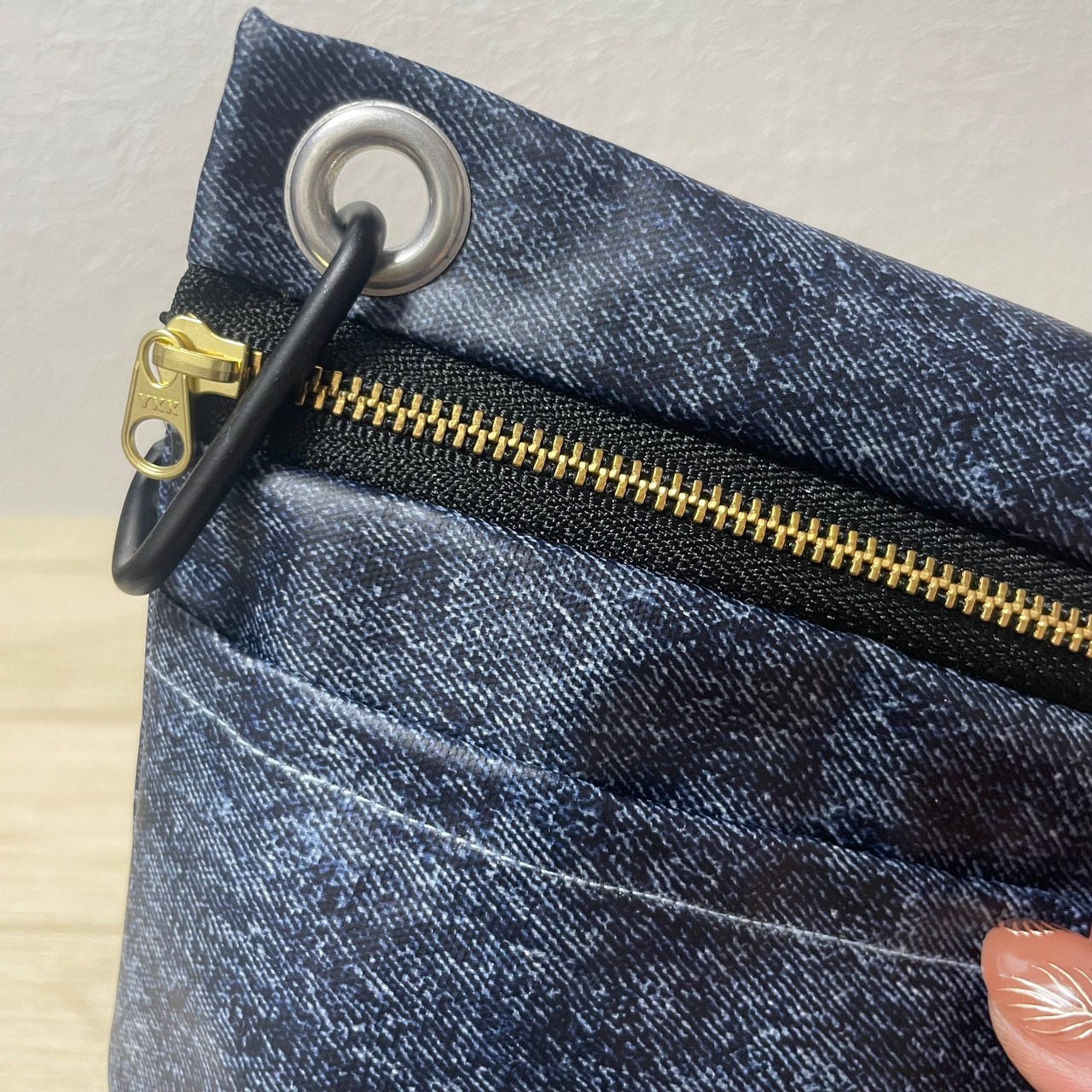 【Mサイズ】ダークデニム・ファスナー各色|BIG消臭ポーチ★小型犬〜中型犬 うんち回収 排泄