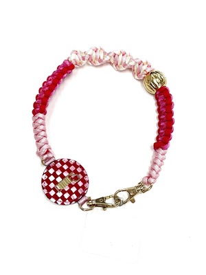 Leather&paracord STRAP【SHORT】Amuheart Collection RED&PINK