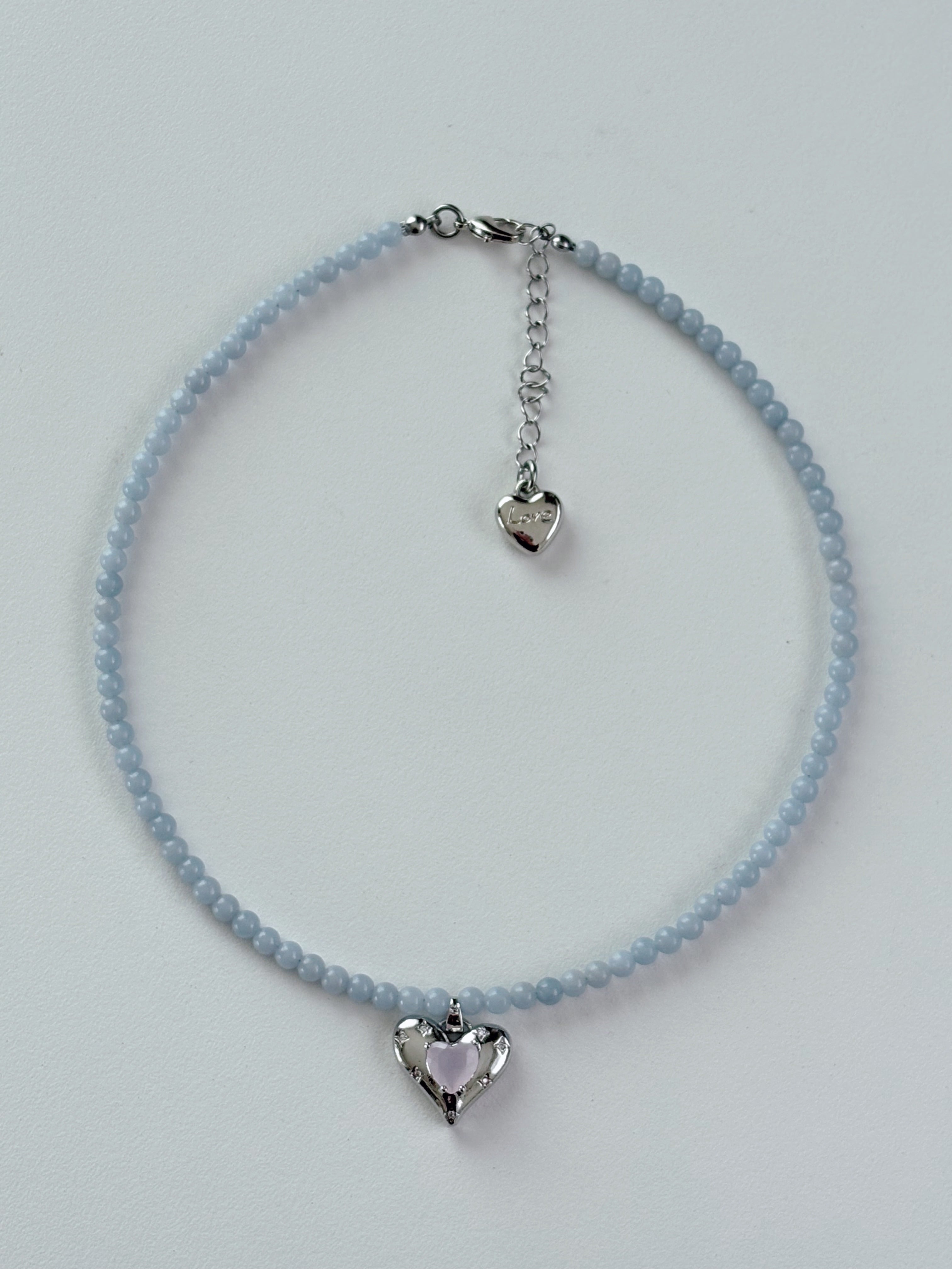 baby blue heart necklace