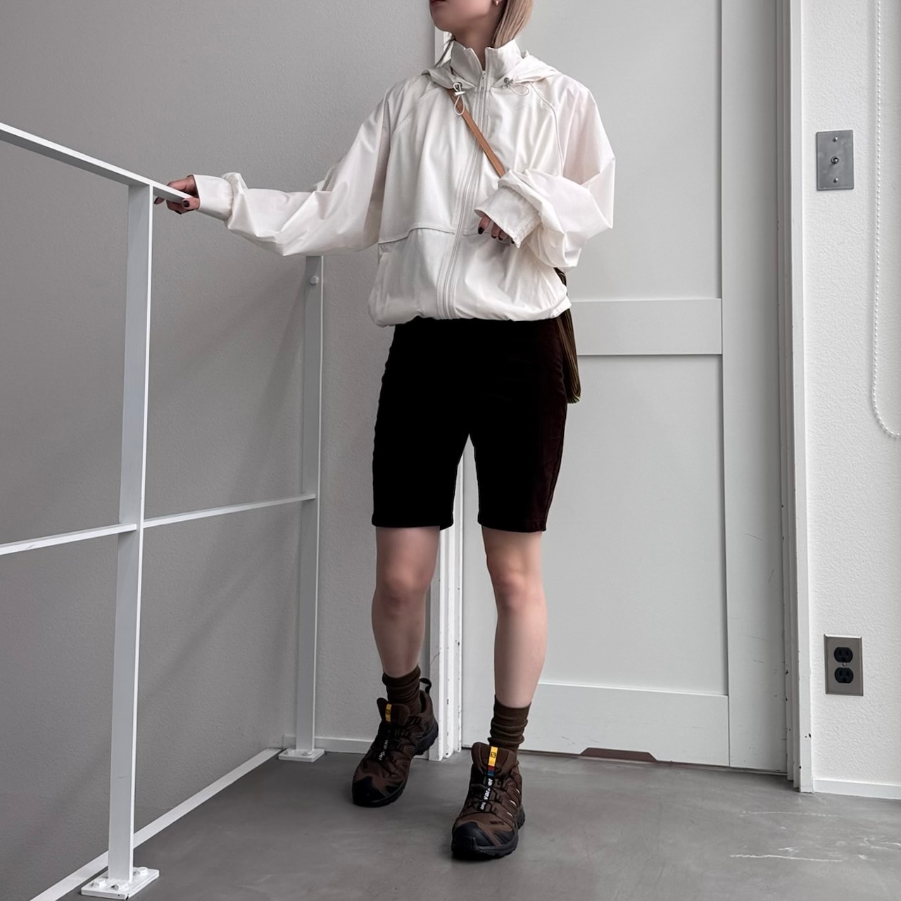 多機能ナイロンWジップPK/ホワイト