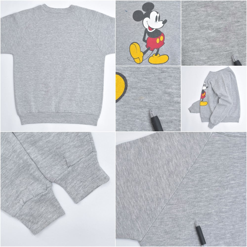 80s アメリカ製 Disney ミッキー プリント スウェット グレー 80s アメリカ製 Disney ミッキー プリント スウェット グレー