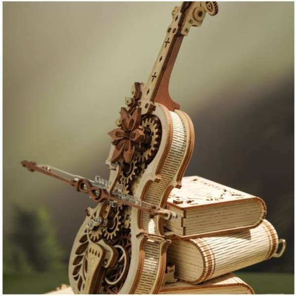 つくるんです オルゴール3Dウッドパズル 魔法のチェロ | 音楽雑貨の店