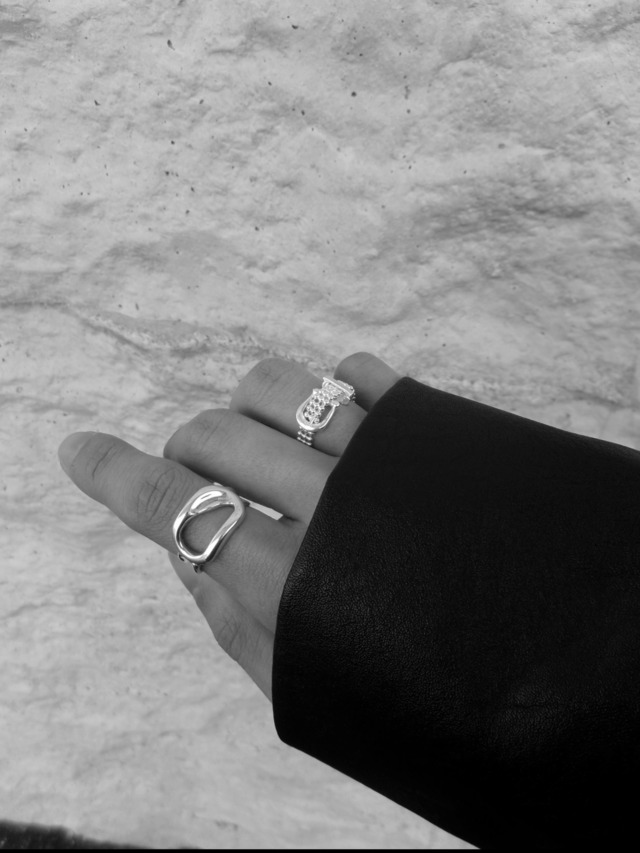 s925 Studded Belt Ring